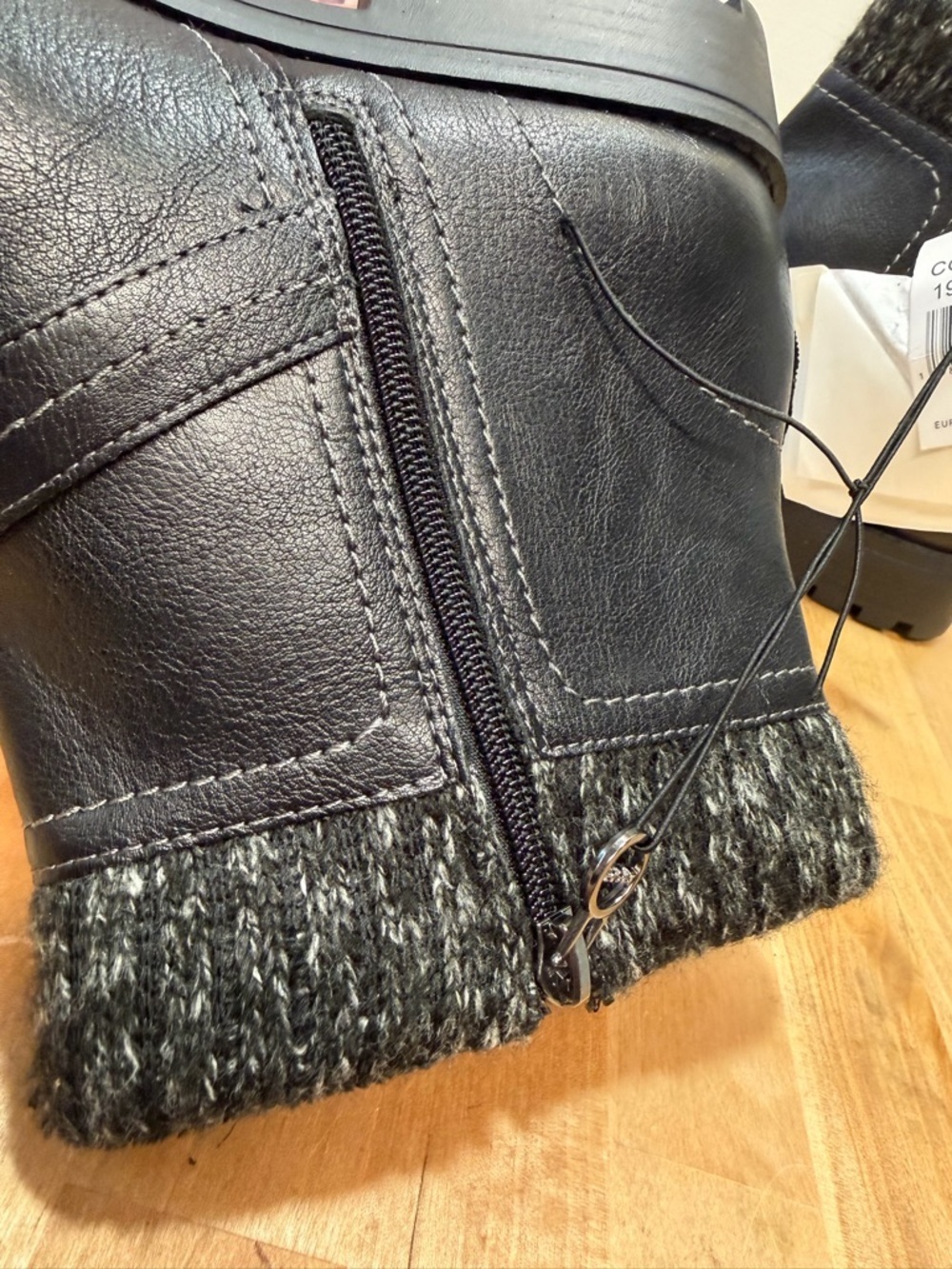 Jsport Black Knit-Cuff Ankle Booties - Picture 7 of 7